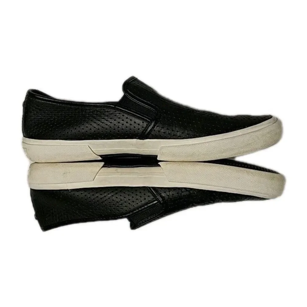 Michael Kors Women Leather Slip-On Shoes 8 Boerum Double Gore Lasered Black